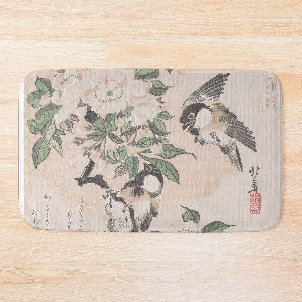 Item preview, Marsh Tital and Crab Apple Flowers - Hokuba Vintage Japanese Art Restored designed and sold by molamode.