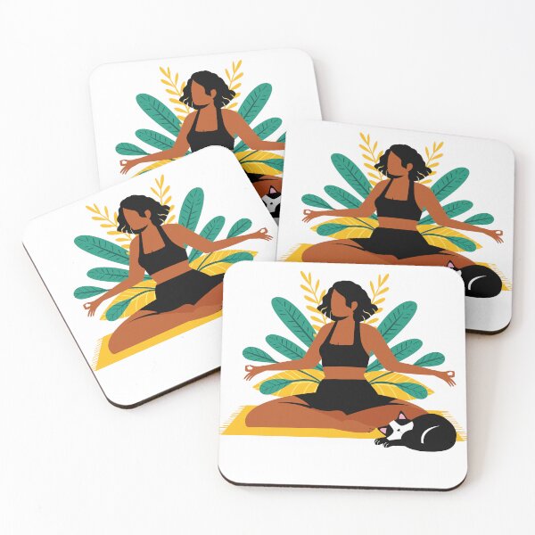 Item preview,  Woman Meditating with Her Cat designed and sold by VerboShop.