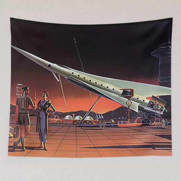 Item preview, Futuristic Spaceport, Sci Fi, Science Fiction, Mid Century Modern poster, vintage poster, Space tourist, Launch Pad, 1950s future art designed and sold by Nostrathomas66.