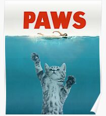 Póster Paws - Cat Kitten Meow Parodia Camiseta