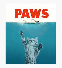 Paws - Cat Kitten Meow Parody T Shirt Photographic Print