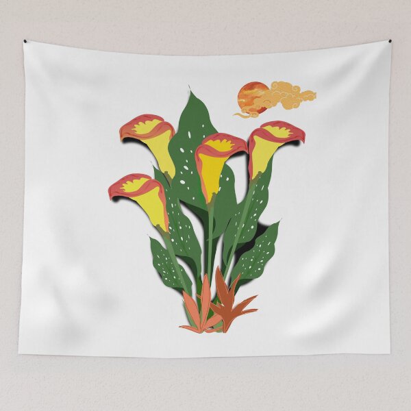 Item preview, Arum Lily | Red and Orange Calla Lilies designed and sold by DeevaValli.