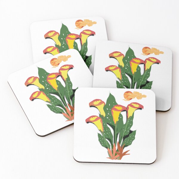 Item preview, Arum Lily | Red and Orange Calla Lilies designed and sold by DeevaValli.