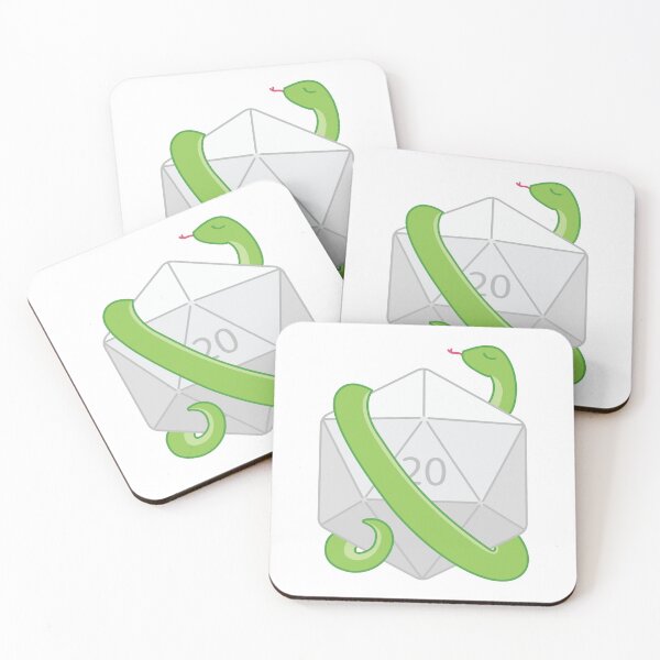 Item preview, Green Snake with White D20 designed and sold by NovotnyDesigns.
