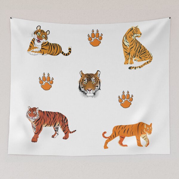 Item preview, Wild Tigers and Tiger Paw Print designed and sold by silviaol.
