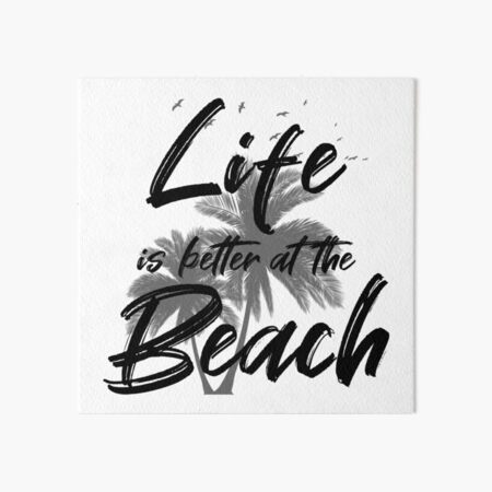 "Beach Palmen Spruch Sprüche Strand Sonne Sun Geschenk" Galeriedruck