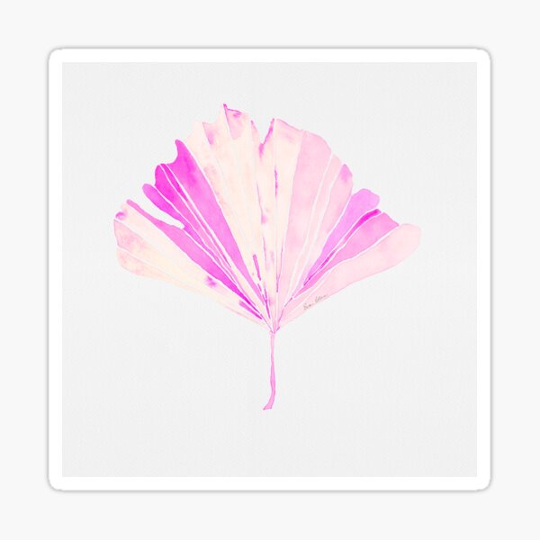 Gingko Leaf-Pink Sticker
