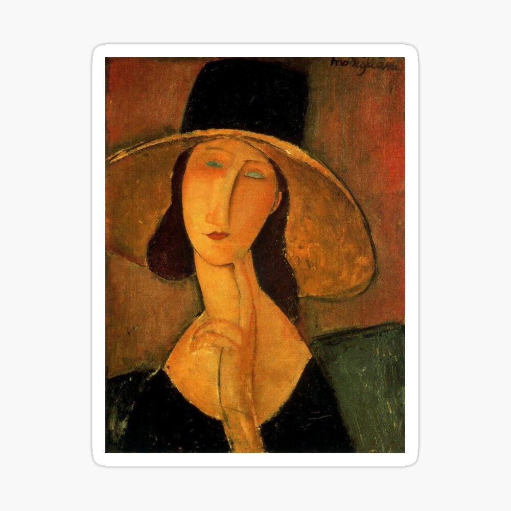 Posterlounge Cuadro de PVC 30 x 40 cm Jeanne Hebuterne in a Large Hat de Amedeo Modigliani/Bridgeman Images