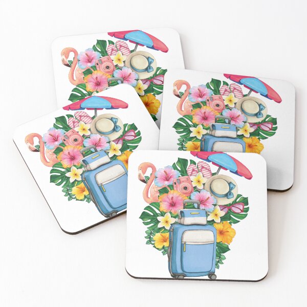 Item preview, Summer Luggage with Tropical Flowers designed and sold by VerboShop.