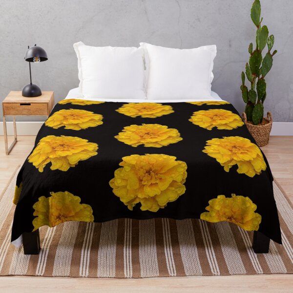Item preview, Yellow Marigold with Raindrops. designed and sold by TinaDonovanArt.