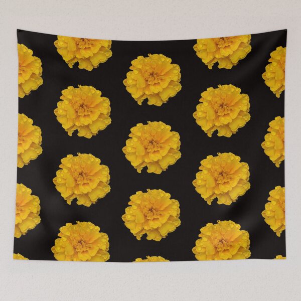 Item preview, Yellow Marigold with Raindrops. designed and sold by TinaDonovanArt.
