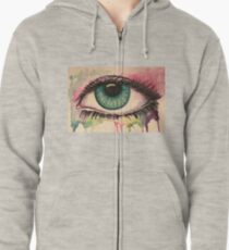 Watercolour Eye Zipped Hoodie