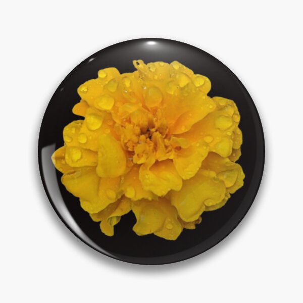 Item preview, Yellow Marigold with Raindrops. designed and sold by TinaDonovanArt.