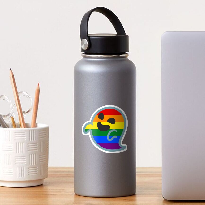 Gay Pride Android Ghost Emoji Pegatina