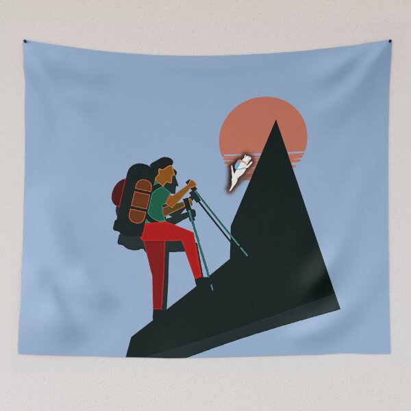 Item preview, The Happiness is a day spent hiking with my cat - t shirt designed and sold by Viragiaroutfit.
