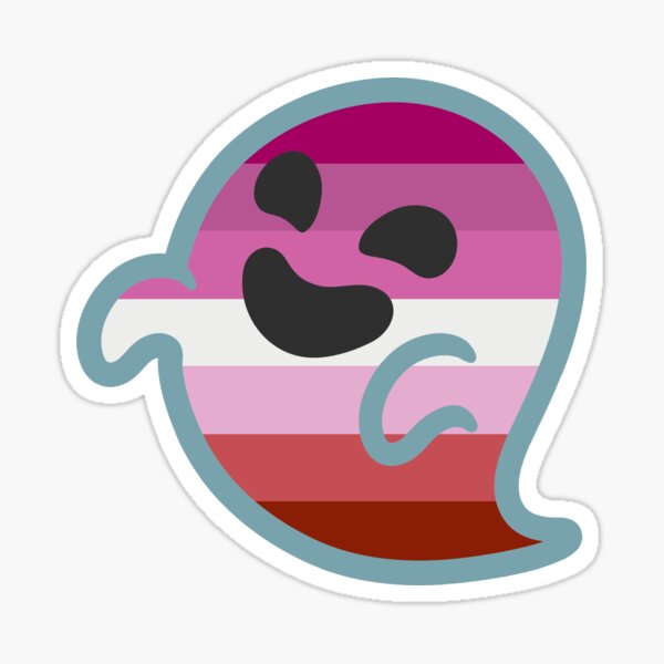 Lesbian Pride Android Ghost Emoji Pegatina