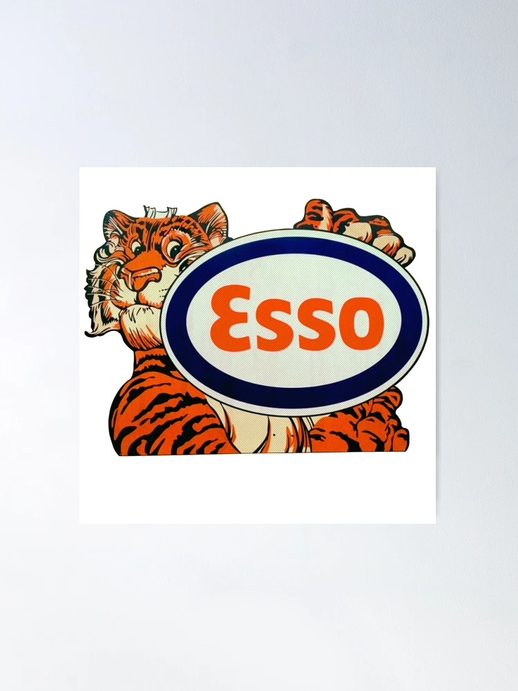 Vintage Tiger Oil Esso Gas Petrol Halftone