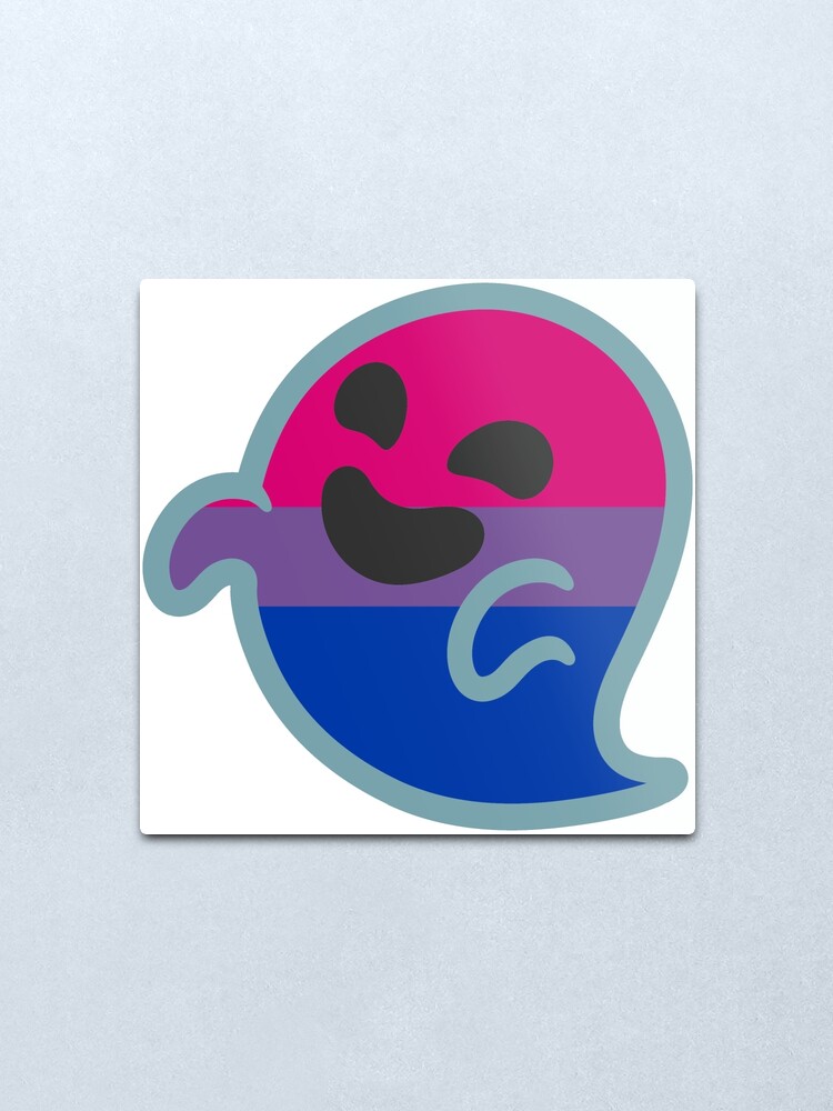 Bi Pride Android Ghost Emoji Metal Print For Sale By Baiiley Redbubble 0479