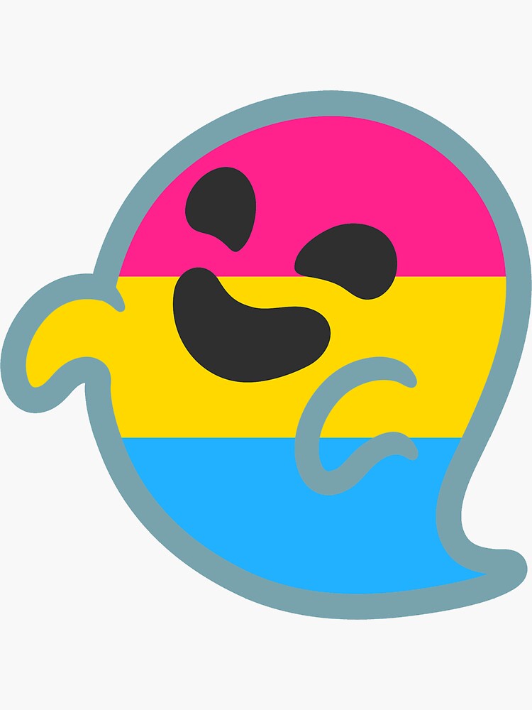 "Pan Pride Android Ghost Emoji" Sticker by baiiley | Redbubble