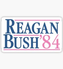 Reagan Bush 84 Pink Preppy Republican Sticker
