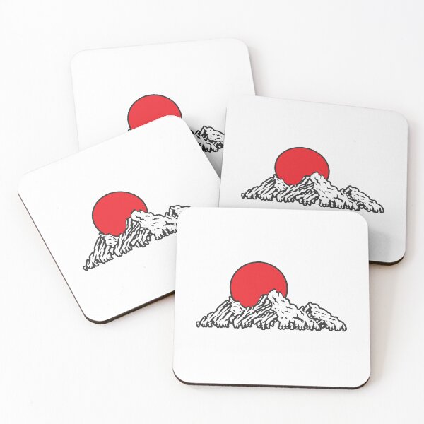 Item preview, Three Mountains With A Red Sun Behind designed and sold by Jrodi.