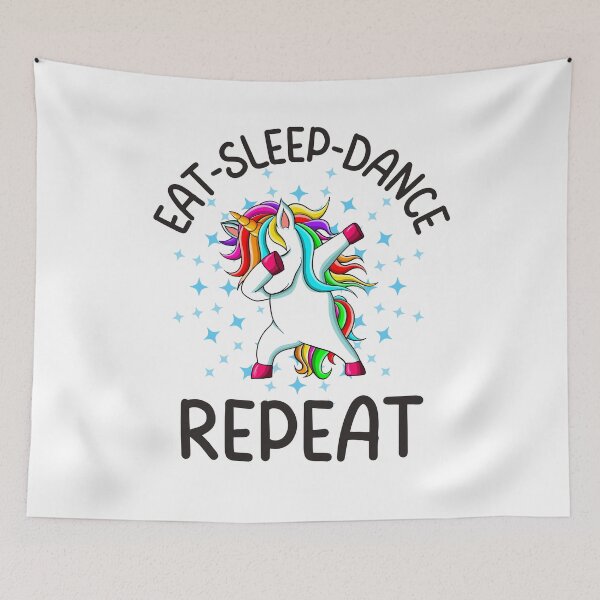 Item preview, Eat Sleep Dance Repeat, Funny Gifts For Dancers who like dabbing unicorns and being awesome designed and sold by Auntieck.