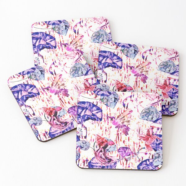 Item preview, hummingbird, nectar rain, bindweed, leaves, flowers, birds, pink, girly designed and sold by Maria Mihailova.