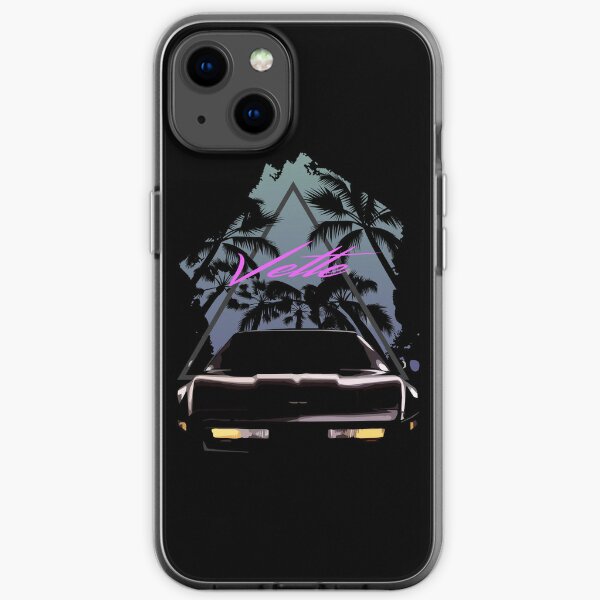 Retro 1980s Corvette C4 Miami Nights and Palm Trees  iPhone Soft Case