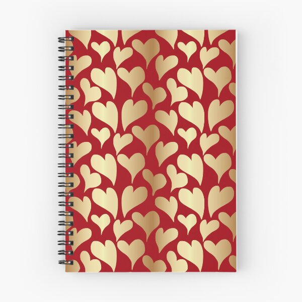 Item preview, Red and Gold Heart Seamless Pattern Background designed and sold by Angela Cini.