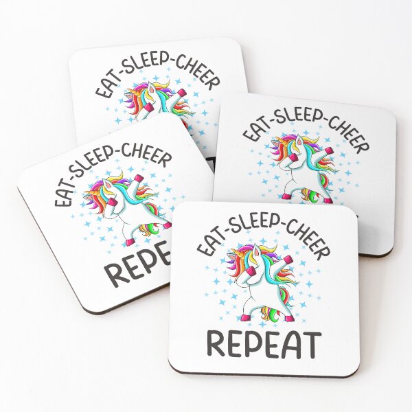 Item preview, Eat Sleep Cheer Repeat, Funny Gifts For Cheerleaders who like dabbing unicorns and being awesome designed and sold by Auntieck.
