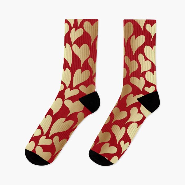 Artikelvorschau, Red and Gold Heart Seamless Pattern Background entworfen und verkauft von Angela Cini.