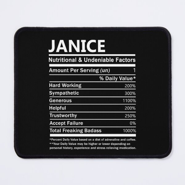 Item preview, Janice Name T Shirt - Janice Nutritional And Undeniable Factors Gift Item Tee designed and sold by nauglesamatha.