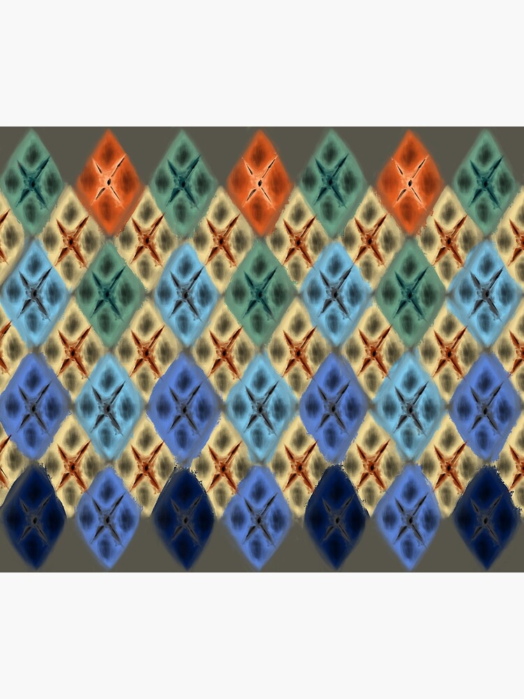 Thumbnail 3 of 3, Poster, Argyle Dragon Scale: Fall Colors designed and sold by BlazeraptorGirl.