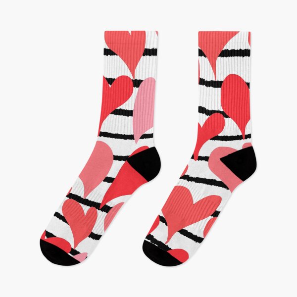 Item preview, Red Heart Seamless Pattern with Striped Background designed and sold by Angela Cini.