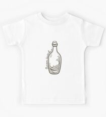 Retro vintage bottle with ocean inside Kids Tee