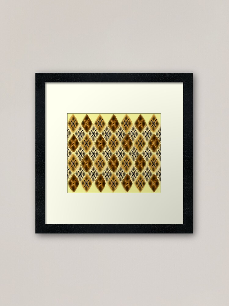 Thumbnail 1 of 7, Framed Art Print, Argyle Dragon Scale: Chocolate Gold designed and sold by BlazeraptorGirl.