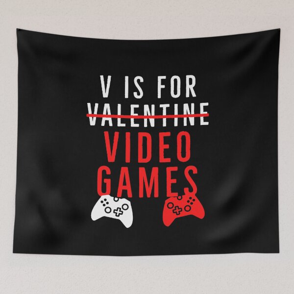 Item preview, V Is For Video Games Funny Valentines Day Gamer Boy Men Gift T-Shirt designed and sold by Burhan J Tees LTD.