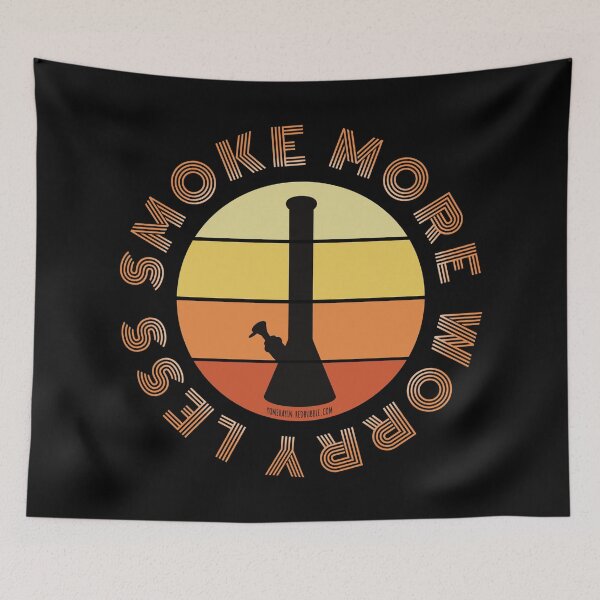 Item preview, Retro Vintage Sunset Orange Bong-Smoke more worry less designed and sold by YomeHayin.