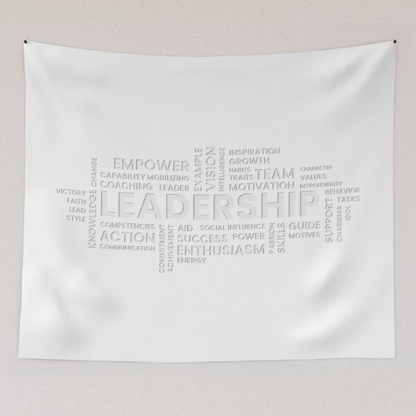 Item preview, White Leadership Text Paper Cut Word Cloud designed and sold by Angela Cini.