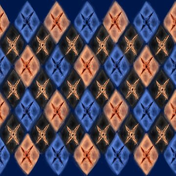 Artwork thumbnail, Argyle Dragon Scale: Black Koi Pattern by BlazeraptorGirl
