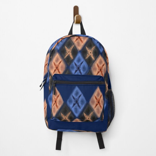 Argyle Dragon Scale: Black Koi Pattern Backpack