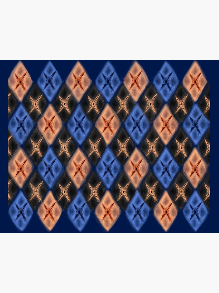 Thumbnail 2 of 2, Art Board Print, Argyle Dragon Scale: Black Koi Pattern designed and sold by BlazeraptorGirl.