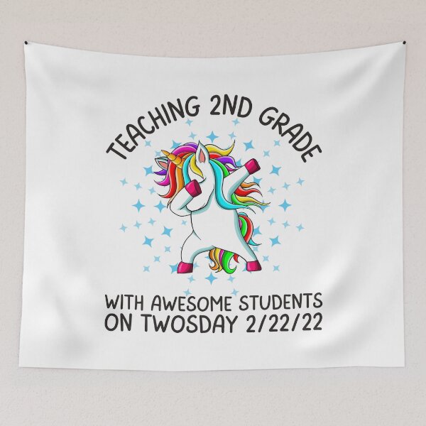 Item preview, Teaching 2nd Grade On Twosday 2.22.22, Fun print for teachers who like dabbing unicorns and being awesome designed and sold by Auntieck.