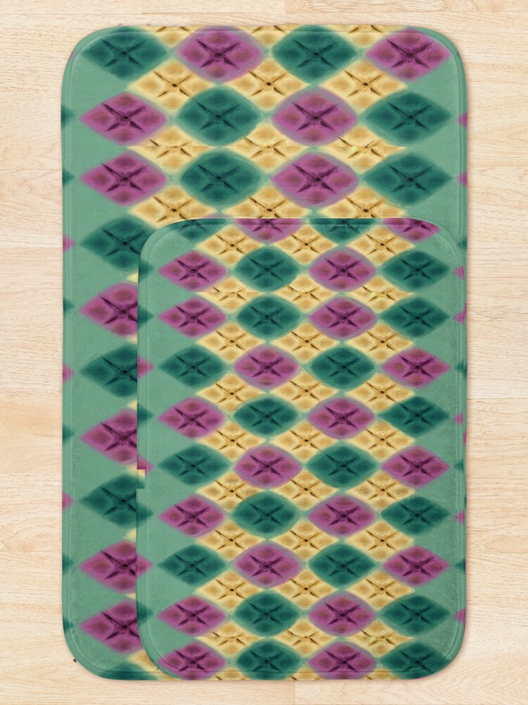 Thumbnail 5 of 6, Bath Mat, Argyle Dragon Scale: Classic Magic Color designed and sold by BlazeraptorGirl.
