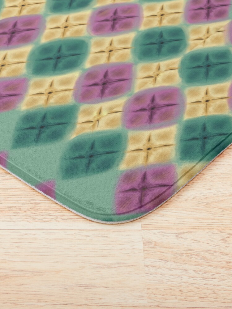 Thumbnail 3 of 6, Bath Mat, Argyle Dragon Scale: Classic Magic Color designed and sold by BlazeraptorGirl.