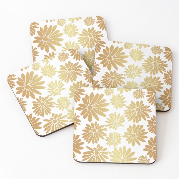 Item preview, Gold Flower Floral Textile Repeat Pattern Background designed and sold by Angela Cini.