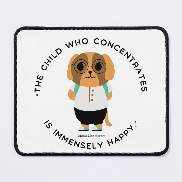 Item preview, Montessori quote The child who concentrates is immensely happy designed and sold by TeyMank.