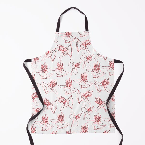 Item preview, Red Outline Celandine Flower Repeat Pattern Design designed and sold by Angela Cini.