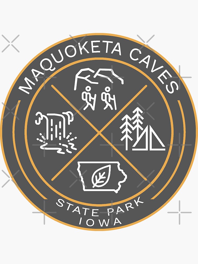 "Maquoketa Caves State Park Heraldic Logo " Sticker by VanyaKar Redbubble