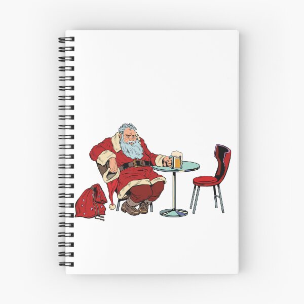 Item preview, Exhausted Santa Claus drinks a beer designed and sold by VerboShop.
